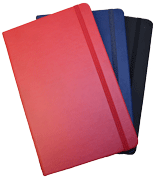 Red, Navy Blue and Black Blank Faux Leather Journals