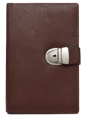 British tan leather diary journal with lock and key